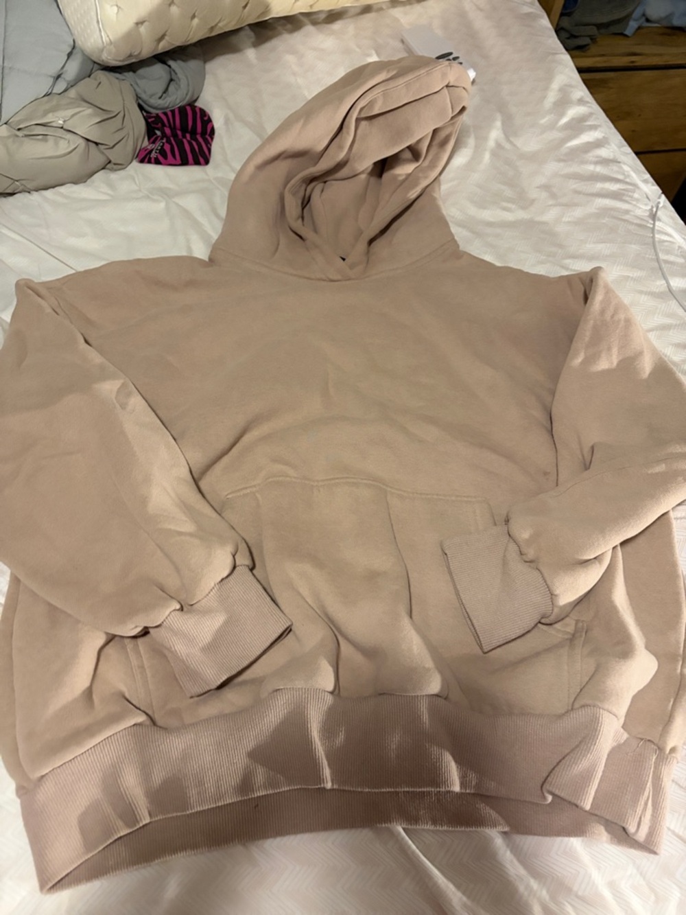 Neutral Taupe Hoodie and Sweatpants Set - Medium - Picture 3 of 7